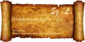 Szenkovics Lili névjegykártya