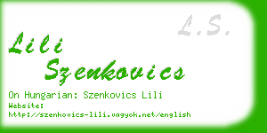 lili szenkovics business card